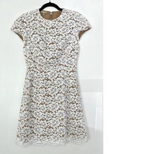 Michael Kors Collection White Corded Lace Floral Dress Sz 2 $595